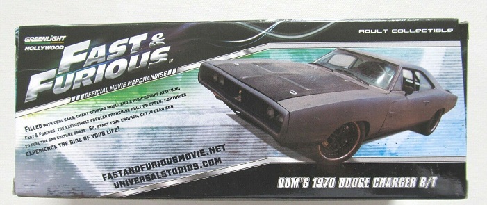 Dodge Charger R/T 1970 Dom's Primered Grey "Fast and Furious" 1/43 Greenlight Collectibles