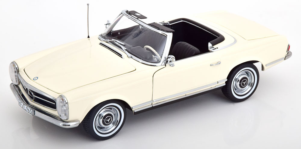 Mercedes-Benz 230 SL (W113) Pagode Cabriolet 1963 (met afneembare hardtop) Wit 1-18 Norev Limited 1000 Pieces