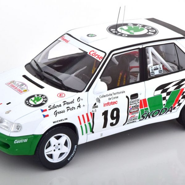 Skoda Felicia Kit Car No.19, Rally Tour de Corse 1995 Sibera/Gross Wit /Groen 1-18 Ixo Models