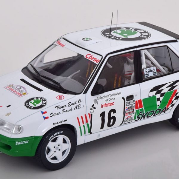 Skoda Felicia Kit Car No.16, Rally Tour de Corse 1995 Triner/Stanc Wit / Groen 1-18 Ixo Models