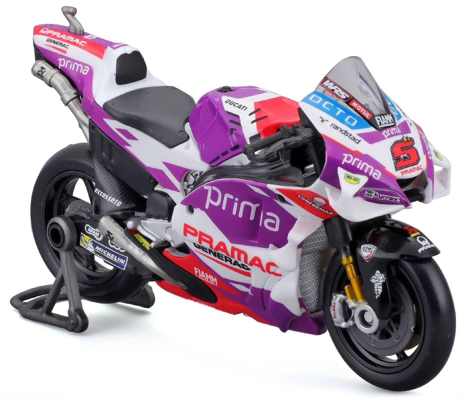 Ducati Desmosedici MotoGP 2022 Pramac Racing #5 Driver Jahan Zarco 1-18 Maisto