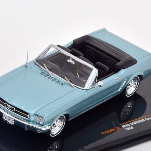 Ford Mustang Cabriolet 1965 Blauw Metallic 1-43 Ixo Models