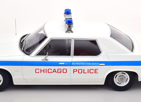 Dodge Monaco 1974 “Chicago Police” Wit / Blauw 1-18 KK-Scale (Metaal)