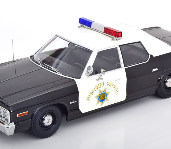 Dodge Monaco 1974 "California Highway Patrol" Zwart / Wit 1-18 KK-Scale (Metaal)