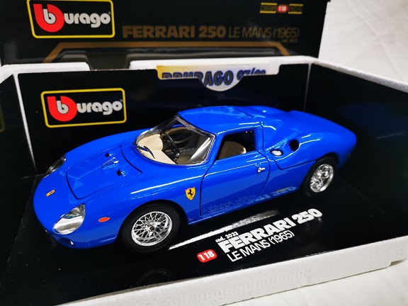 Ferrari 250 LM 1965 Blauw 1-18 Burago (Zeldzaam)