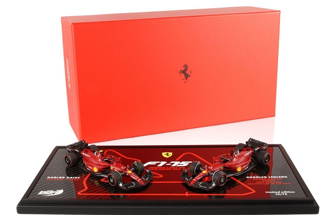 Ferrari F1-75 2-Car Set C. Leclerc / C. Sainz Bahrain GP 2022 1-43 BBR-Models Limited 75 Pieces