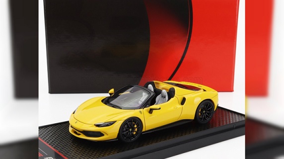 Ferrari 296 GTS Spider (2022) Black Wheels, Giallo Modena Yellow 1-43 BBR-Models Limited 100 Pieces