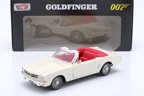 Ford Mustang 1/2 Convertible "Film James Bond Goldfinger (1964)" Creme 1:18 Motormax