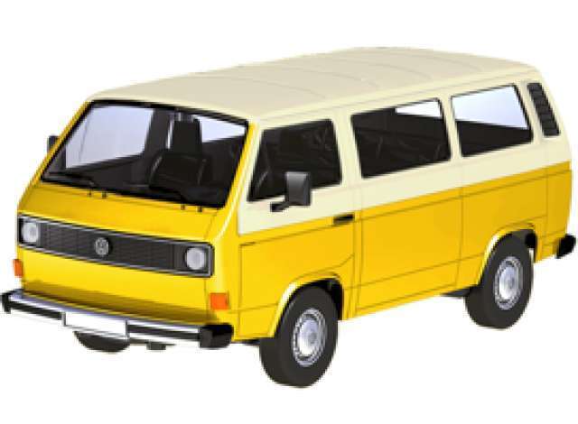 Volkswagen T3 Bus Geel / Beige 1:24 Motormax