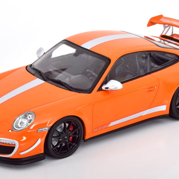 Porsche 911 (997) GT3 RS 4.0 2011 Oranje/ Zilver 1-18 Minichamps
