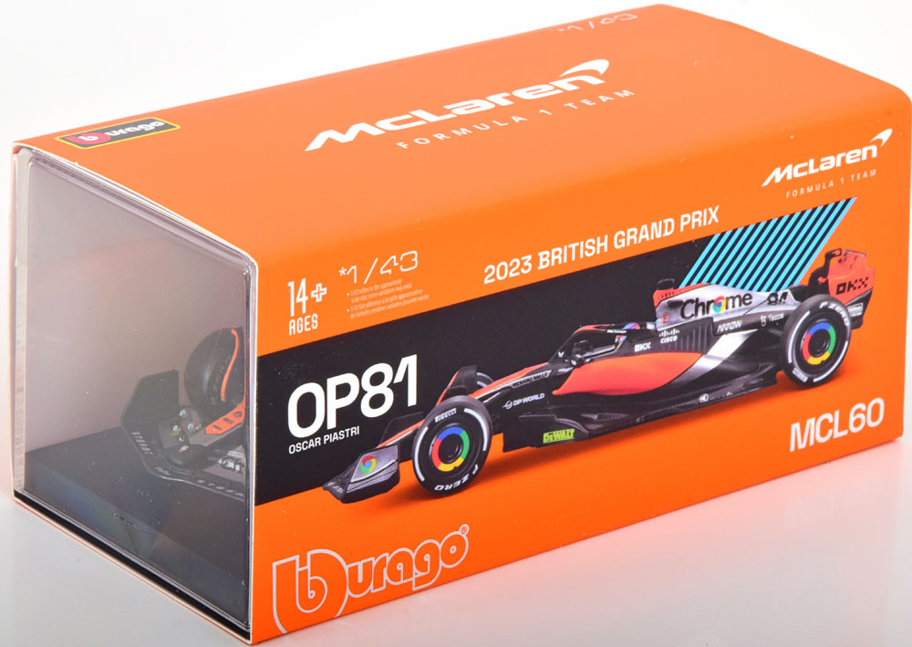 McLaren F1 MCL60 #81 Britisch GP 2023 Oscar Piastri 1-43 Burago Racing Series