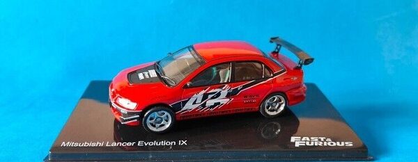 Mitsubishi Lancer Evolution IX (Sean Boswell) "Fast and Furious 3 Tokyo Drift" Rood 1:43 Altaya Fast & Furious Collection