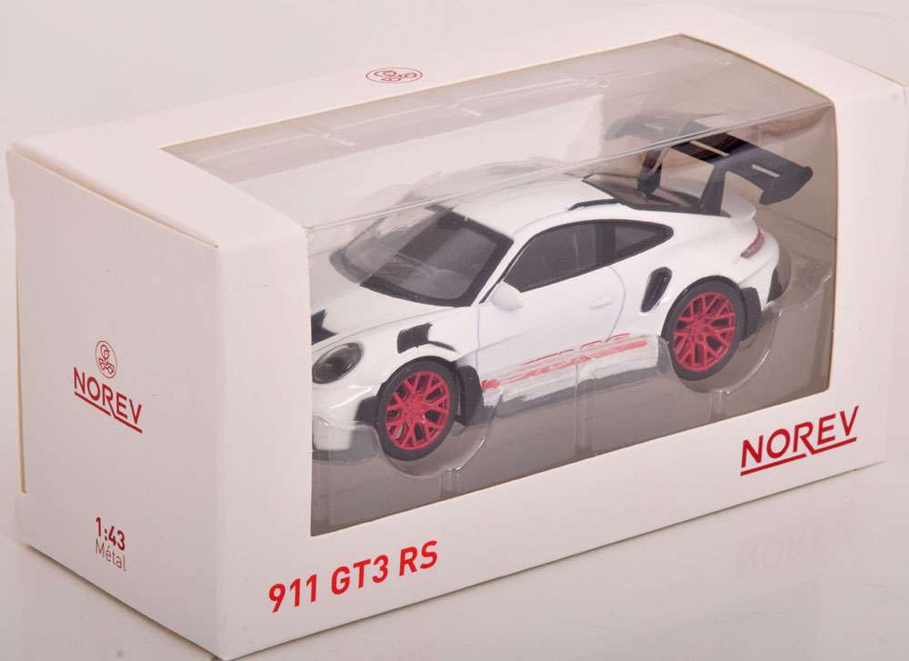 Porsche 911 GT3 RS 2022 Wit / Rood 1-43 Norev Jet Car
