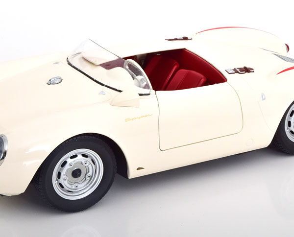 Porsche 550A Spyder 1953-1957 Wit / Rood 1-12 KK-Scale (Metaal)