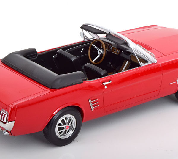 Ford Mustang Cabriolet 1966 Rood 1-18 Norev