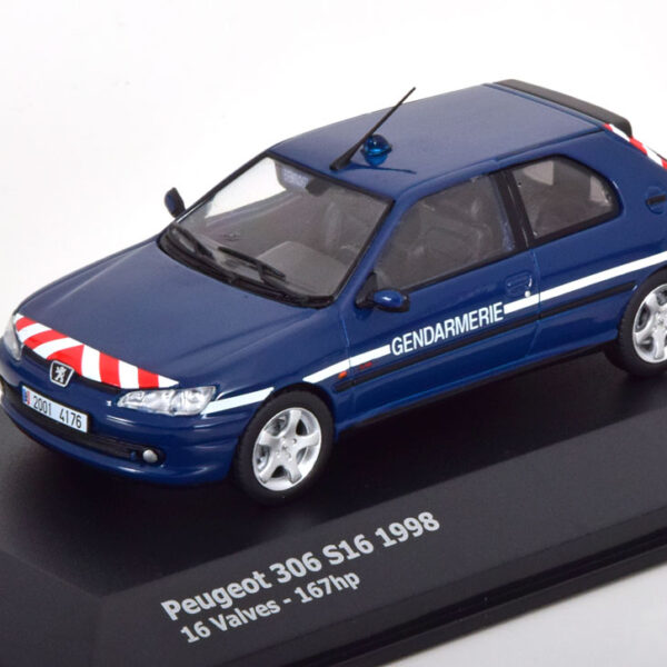 Peugeot 306 S16 1998 "Gendarmerie" Blauw 1-43 Solido