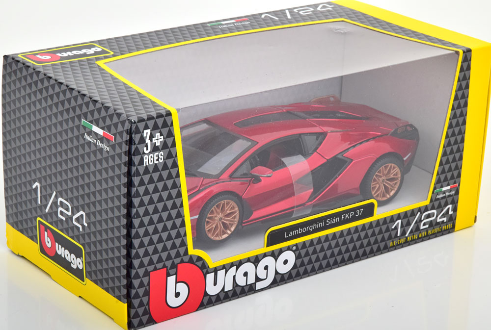 Lamborghini Sian FKP37 2020 Rood Metallic 1-24 Burago