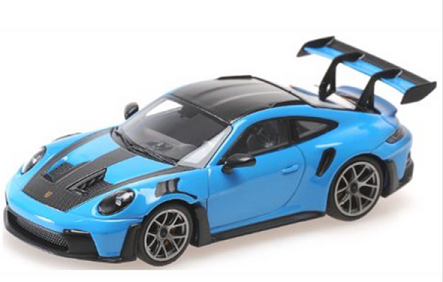 Porsche 911 (992) GT3RS 2022 Blue Weissach Package / Dark Silver Wheels 1/43 Minichamps Limited 500 Pieces