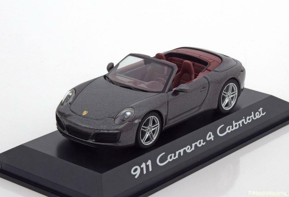 Porsche 911 (991) II Carrera 4 Cabriolet 2016 Grijs Metallic 1-43 Herpa (Dealer)