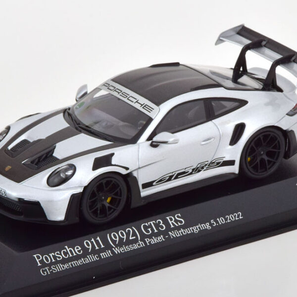 Porsche 911 (992) GT3 RS 2022 (Nurburgring 5-10-2022) Grijs Metallic / Zwart 1-43 Minichamps Limited 510 Pieces