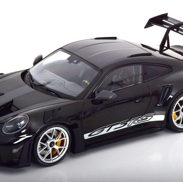 Porsche 911 (992) GT3 RS 2023 Zwart (Zilvere Velgen) 1-18 Minichamps Limited 300 Pieces