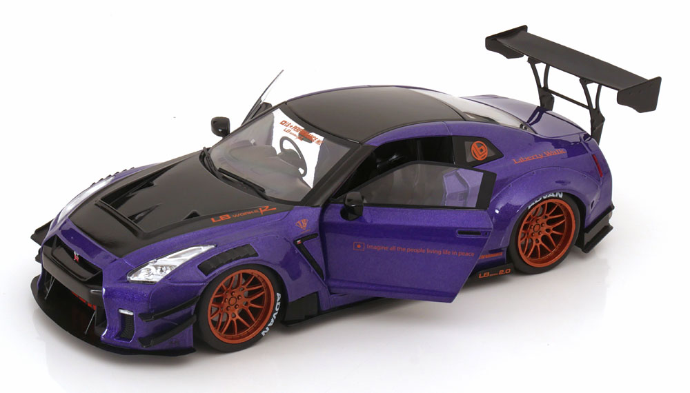 Nissan Skyline GT-R (R35) "LBWK Bodykit Type 2" Violet-Metallic 1-18 Solido