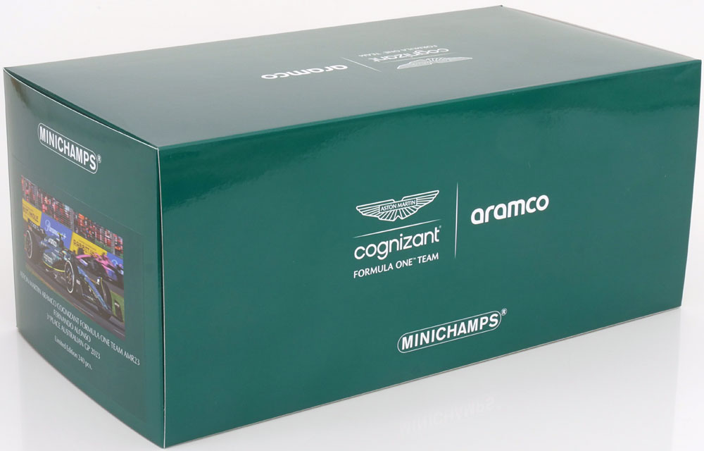 Aston Martin Aramco Cognizant F1 Team #14 AMR23 3e Place GP Australian 2023 Fernando Alonso 1-18 Minichamps Limited 240 Pieces (Resin)