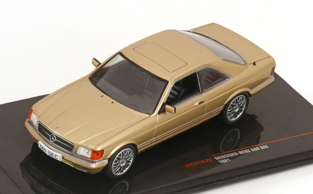 Mercedes-Benz 560 SEC (C126) Coupe 1981 Goud Metallic 1-43 Ixo Models