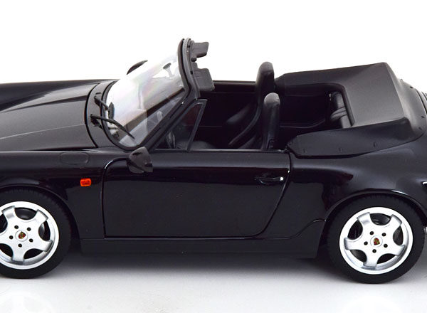 Porsche 911 (964) Carrera 4 Cabriolet 1990 Zwart Metallic 1-18 Norev Limited 1000 Pieces