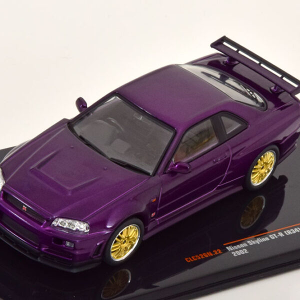 Nissan Skyline GT-R (R34) Customized 2002 Paars Metallic 1-43 Ixo Models