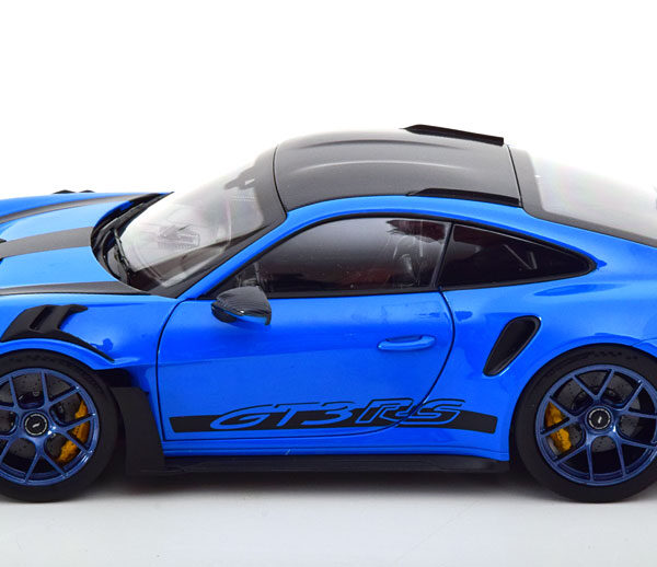 Porsche 911 (992) GT3 RS 2022 "Weissach Package" Blauw / Zwart 1-18 Norev Limited 500 Pieces