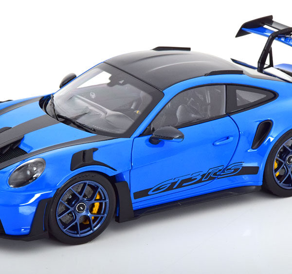 Porsche 911 (992) GT3 RS 2022 "Weissach Package" Blauw / Zwart 1-18 Norev Limited 500 Pieces