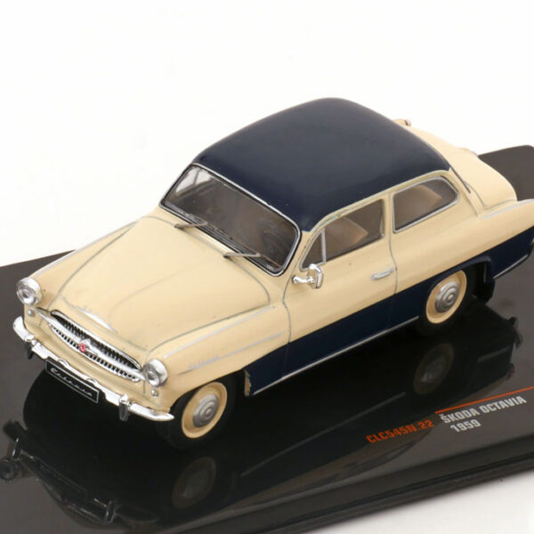 Skoda Octavia 1959 Creme / Donkerblauw 1-43 Ixo Models