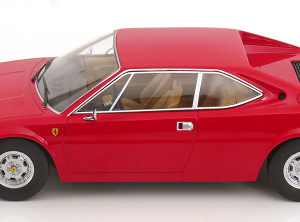 Ferrari 208 GT4 1975 Rood (Beige Interieur) 1-18 KK-Scale (Metaal)