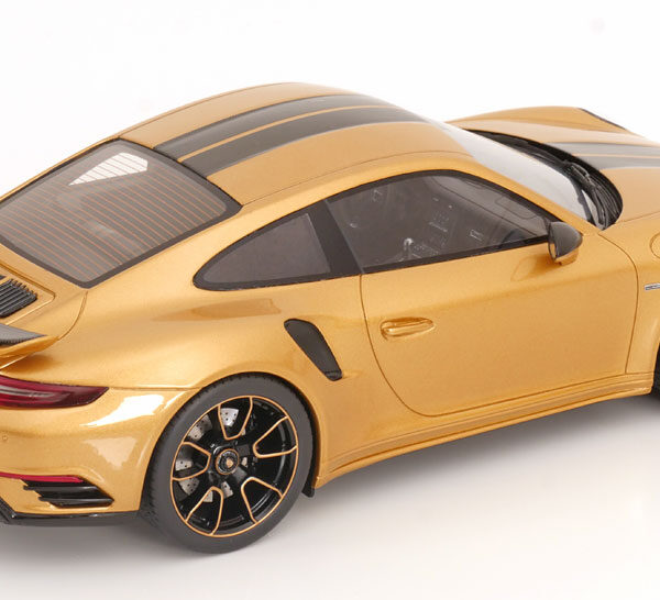 Porsche 911 991.2 Turbo S Exclusive Coupe 2018 Gold Metallic 1-18 GT Spirit (Resin)