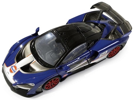 Mclaren Senna #56 2020 "Gulf Oil" Donkerblauw / Zilver / Oranje 1-24 Motormax