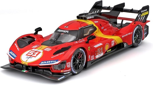 Ferrari 499P #51 Winner 24Hrs Le Mans 2023 Pier Guidi, Calado, Giovinazzi 1:24 Burago Racing Series