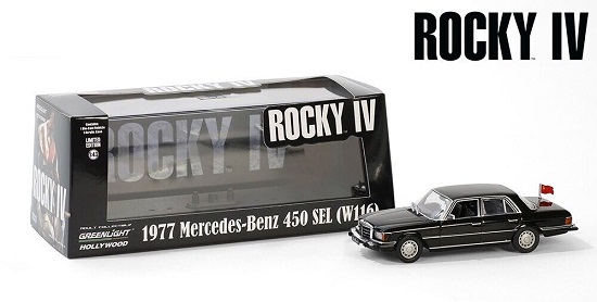 Mercedes-Benz 450 SEL (W116) 1977 "Rocky IV (1985)" Zwart 1-43 Greenlight Collectibles