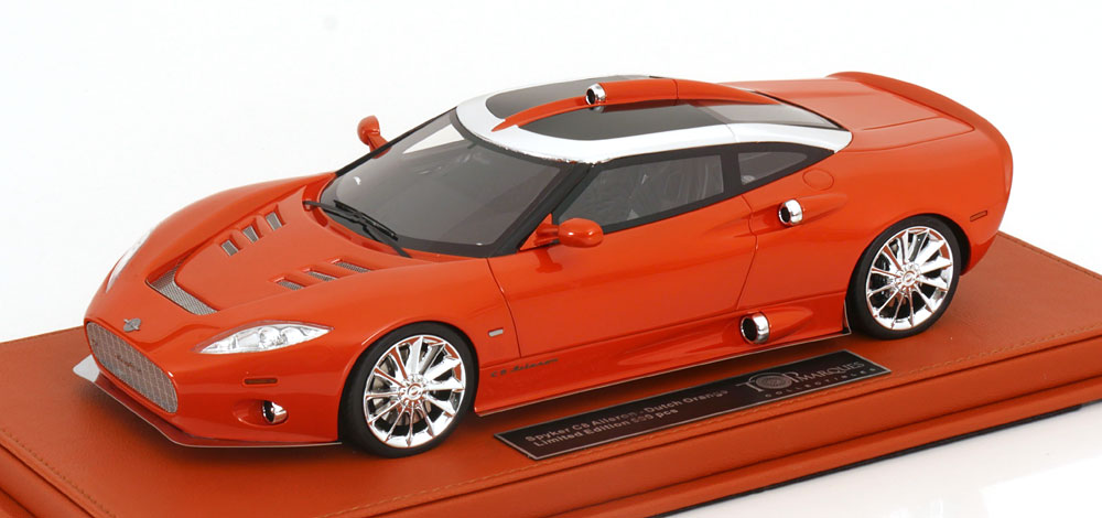 Spyker C8 Aileron 2009-2017 Oranje Metallic (Inkl.Vitrine) 1-18 Top Marques Limited 500 Pieces (Resin)
