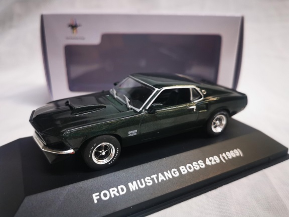 Ford Mustang Boss 429 1969 Donkergroen 1-43 Ixo Models ( made for the Mustang Garage )