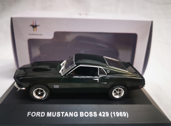 Ford Mustang Boss 429 1969 Donkergroen 1-43 Ixo Models ( made for the Mustang Garage )