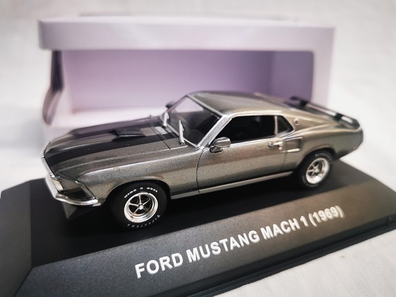 Ford Mustang Mach I 1969 Grijs Metallic 1-43 Ixo Models ( made for the Mustang Garage )