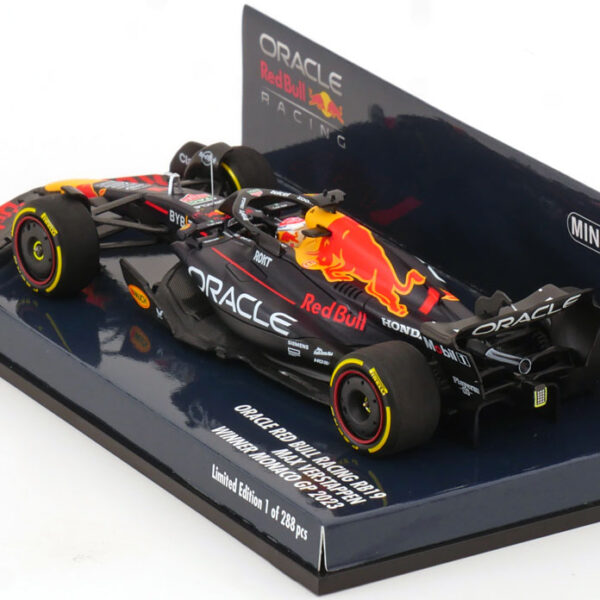 Oracle Red Bull Racing RB19 Winner GP Monaco 2023 Worldchampion Max Verstappen 1-43 Minichamps Limited 288 Pieces