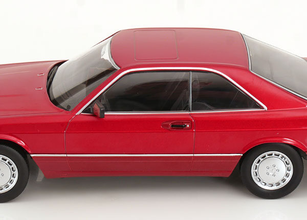 Mercedes-Benz 560 SEC (C126) 1985 Rood Metallic 1-18 KK-Scale (Metaal)