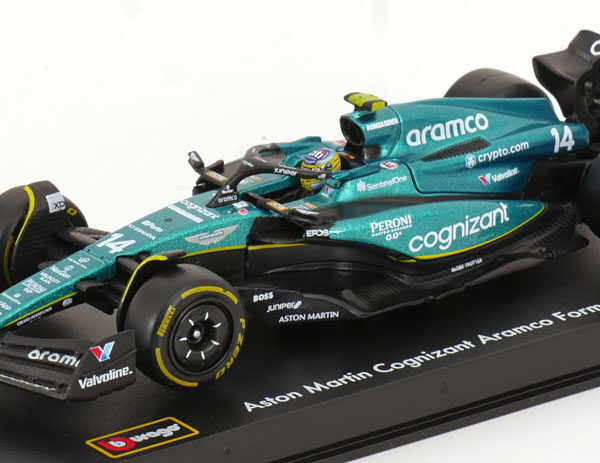 Aston Martin Cognizant Aramco #14 2023 Formula One Team AMR23 Fernando Alonso (Inkl.Vitrine) 1-43 Burago Racing Series