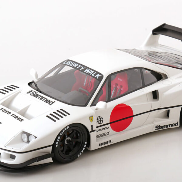 Ferrari F40 LBWK "Liberty-Walk" #56 2023 White / Black Wheels 1-18 GT Spirit (Resin)