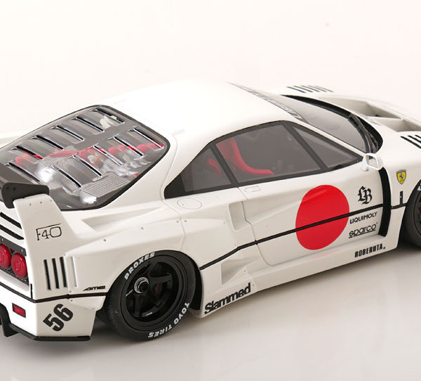 Ferrari F40 LBWK "Liberty-Walk" #56 2023 White / Black Wheels 1-18 GT Spirit (Resin)