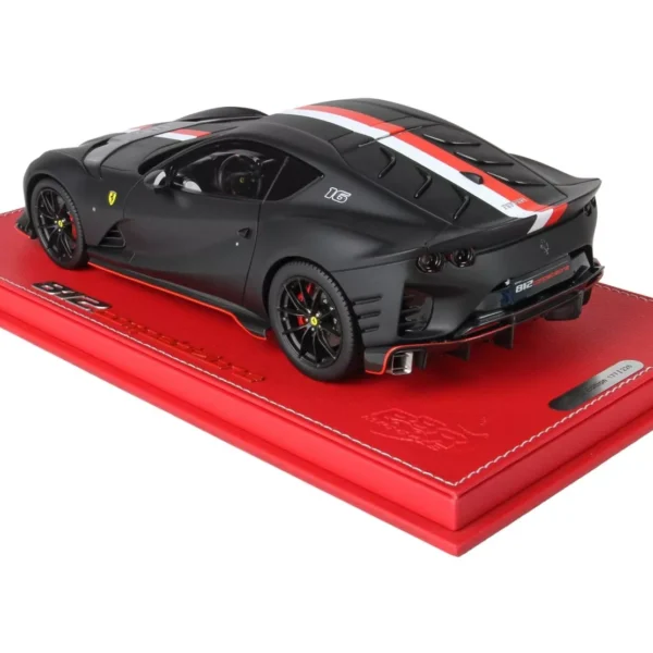 Ferrari 812 Competizione 2022 "Charles Leclerc" #16 Matt Black "Flag of Monaco striping" 1-18 BBR-Models (Inkl.Vitrine) (Resin)