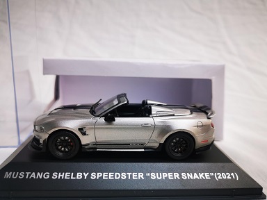 Shelby Mustang Speedster "Super Snake" 2021 Grijs Metallic / Zwart 1-43 Ixo Models ( made for the Mustang Garage )