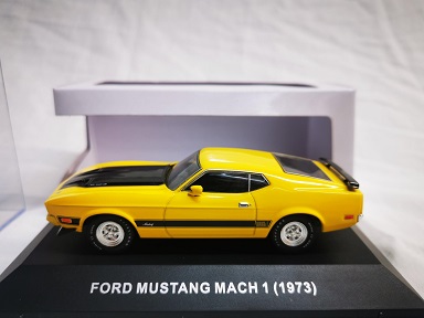 Ford Mustang Mach 1 1973 Geel / Zwart 1-43 Ixo Models ( made for the Mustang Garage )